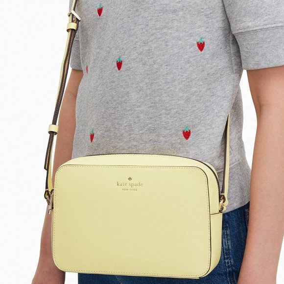 New Kate Spade Harper Crossbody bag Leather Lemon Fondant - Picture 4 of 4